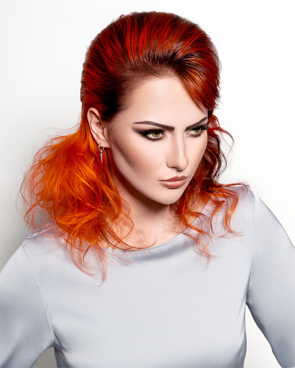 Slick Orange and Red Hairstyle - Ross Charles - BHA North Eastern Hairdresser of the Year 2026 Finalist Collection
